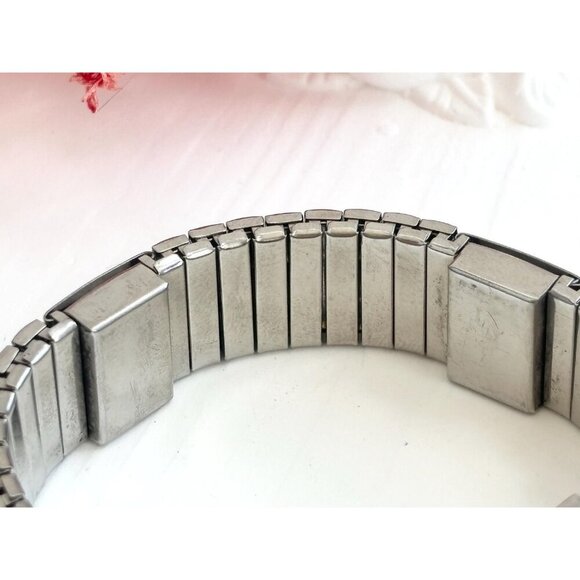 Two Toned 1970's Back Flexible Stretch Elastic Unisex Minimalist Bracelet - Picture 4 of 10